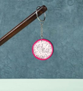 Fruit Illustration Printed Round Keychain Pack of 2