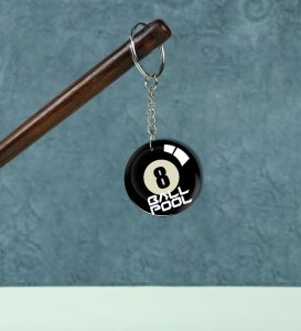 Pocket the 8 Ball Printed Round Keychain Pack of 2
