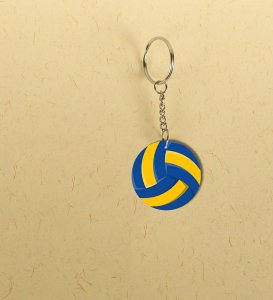 Bold White and Curve Line Style Printed Round Keychain Pack of 2