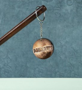 Mystical Mercury Planet Art Printed Keychain Pack of 2
