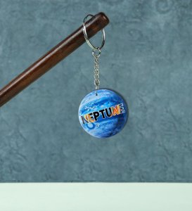 Cosmic Neptune Vibes for Stargazers Printed Keychain Pack of 2