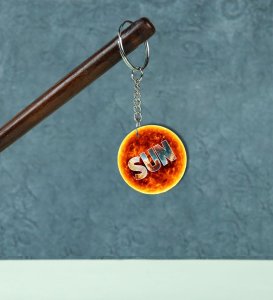 Classic Sun Motif in Stylish Print Printed Keychain Pack of 2
