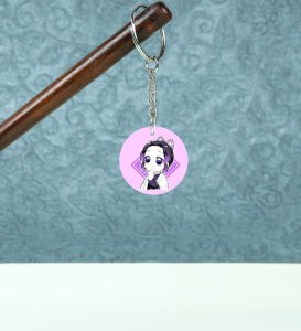 Butterfly Grace: Printed Round Anime Keychains Pack of 2