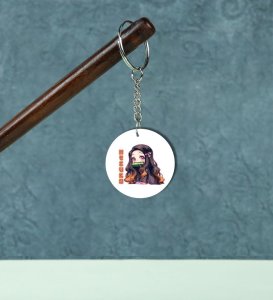 Aesthetic Cartoon Character Design Printed Round Keychain Pack of 2