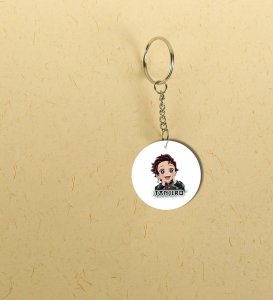 Stylish Energetic Cartoon Hero Printed Round Keychain Pack of 2