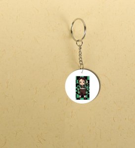 Fierce Anime Character For Fans Printed Round Keychain Pack of 2