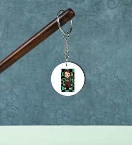 Fierce Anime Character For Fans Printed Round Keychain Pack of 2
