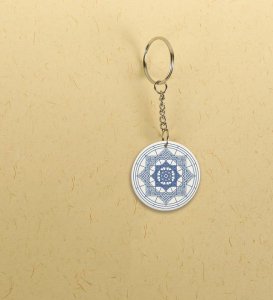 Symmetry of Serenity: Printed Round Keychains Pack of 2