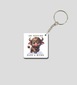 Strong Outside Soft Inside Bison Printed Keychains