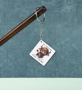 Strong Outside Soft Inside Bison Printed Keychains