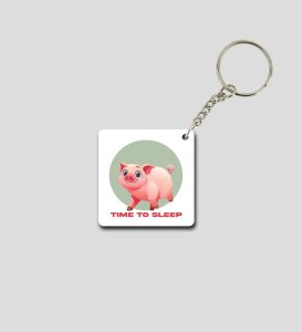 Sleepy Piggy Vibes Printed Keychain