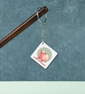 Sleepy Piggy Vibes Printed Keychain