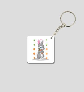 Funny Bunny Vibes Printed Keychain