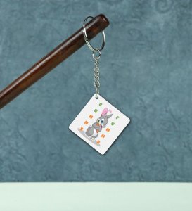 Funny Bunny Vibes Printed Keychain