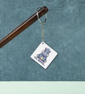 Dumbo Vibes Adorable Hippo Printed Keychain