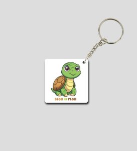 Chill Turtle Mode Printed Keychain