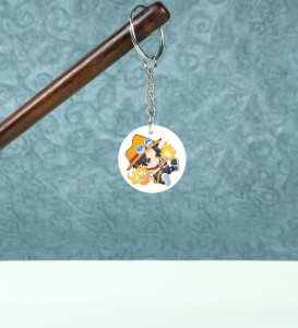 Flame of Freedom: Printed Round Anime Keychains Pack of 2