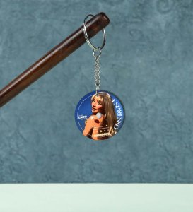 Blonde Icon on Blue CD Inspired Printed Round Keychain Pack of 2