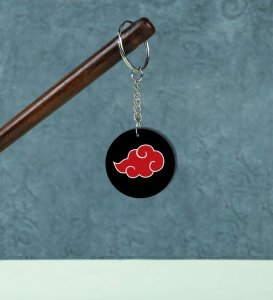 Dark Clan Swirl Emblem in Red Printed Round Keychain Pack of 2