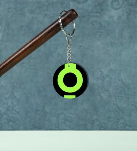 Green Core Energy Emblem Printed Round Keychain Pack of 2