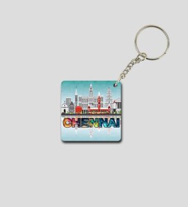 Chennai Ka Classic City Look Printed Keychain Pack of 2