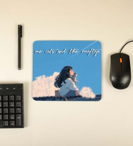 Dreamy Rooftop Scene With Fluffy Friends Printed Shirt