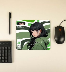 Cool Girl With Sparkling Eyes Printed Mousepad