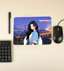 Blue Eyed Beauty Over Mumbai City Printed Mousepad