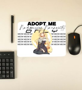 Adorable Fox Girl Companion For Cozy Days Printed Mousepad