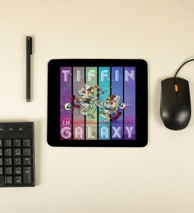 Tiffin in Orbit: Astronaut Lunchtime Galaxy Printed MousePad