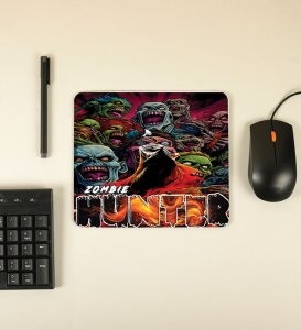 Intense Zombie Apocalypse Hunter Art Printed Mousepad