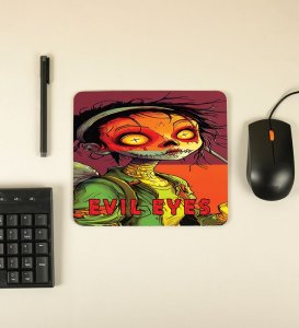 Creepy Stitched Face Character With Evil Eyes Printed Mousepad