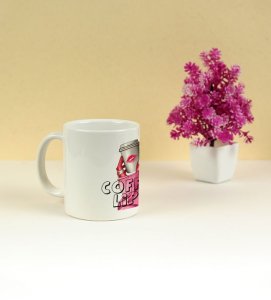 Lipstick Stains And Coffee Gains Printed Coffee Mug 250ml