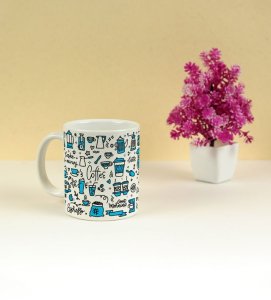 Morning Coffee Doodles and Vibes Design Printed Coffee Mug 250ml