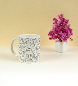 Hand-Drawn Tea and Breakfast Icons Printed Coffee Mug 250ml