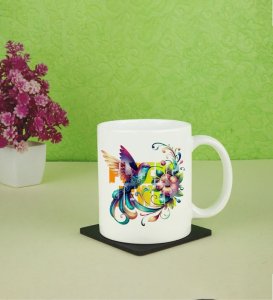 Fly Free Floral Printed Coffee Mug 250ml