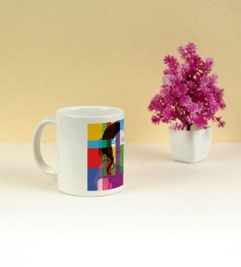 Empowered Artistic Girl Face With Retro Colors Printed Coffee Mug 250ml