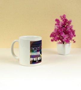 Funky Modern Art Female Face With Message Printed Coffee Mug 250ml