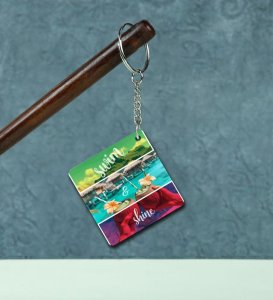 Chill at the Beach with Swim and Shine Printed Keychain Pack of 2