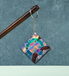 Raise a Glass of Love and Light Printed Keychain Pack of 2