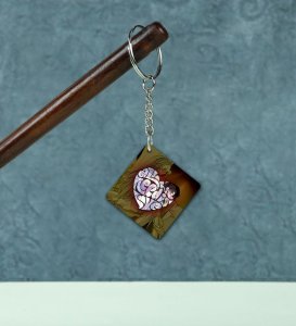 Artistic Anime Heart Swirl Printed Keychain Pack of 2