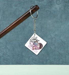 Romantic Miss Me Kiss Me Pair Printed Keychain Pack of 2