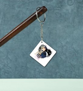 Minimal Stay Close Love Pair Printed Keychain Pack of 2