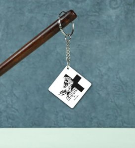 Cross and Faith Printed Keychain (Pack of 2)