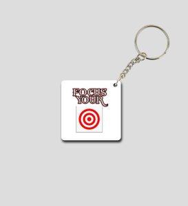 Focus Your Goal Reminder Printed Keychain Pack of 2