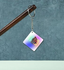 Shanti Typography Printed Keychain Pack of 2
