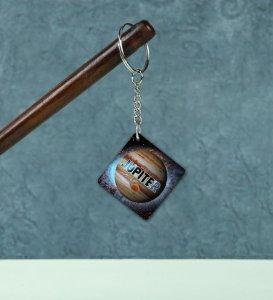 Modern Jupiter Space Theme Printed Keychain Pack of 2