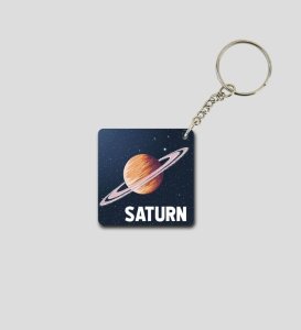 Unique Saturn Planet Artwork Printed Keychain Pack of 2