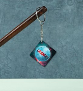Contemporary Uranus Space Theme Printed Keychain Pack of 2