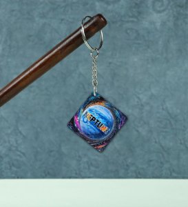 Cosmic Neptune Vibes for Stargazers Printed Keychain Pack of 2